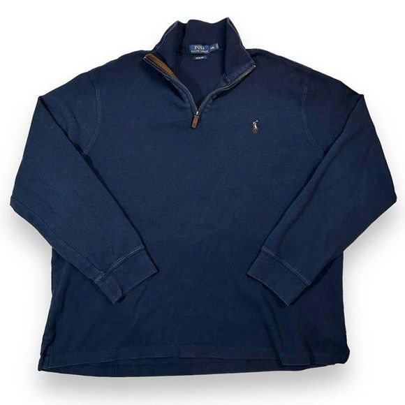 Polo Ralph Lauren Estate Rib Quarter Zip Mock Neck Pull Over Mens XXL‎ - Picture 1 of 6
